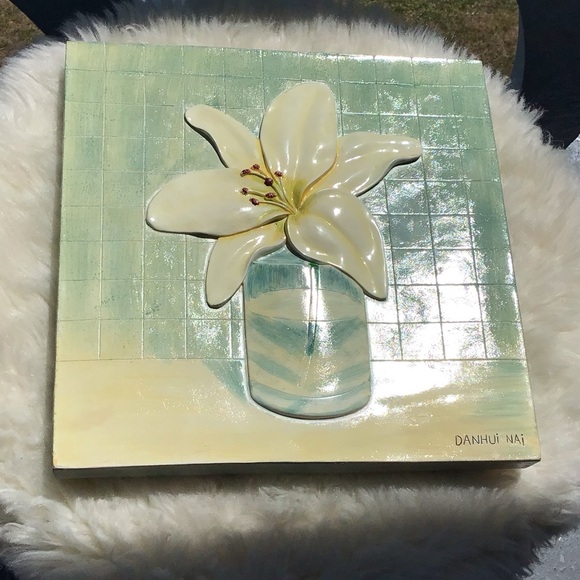 Danhui Nai Original Art Works Painting 3-Dimensional Lily Thick Plastic Frame - Picture 4 of 9